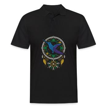 Hummingbird Dreamcatcher Bird - Men's Polo Shirt - black - Front - Kai (181cm)
