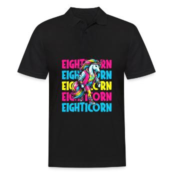 80s Eighties Unicorn Eighticorn - Men's Polo Shirt - black - Front - Kai (181cm)
