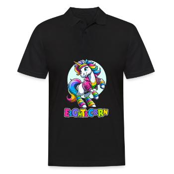 80s Eighties Unicorn Eighticorn - Men's Polo Shirt - black - Front - Kai (181cm)