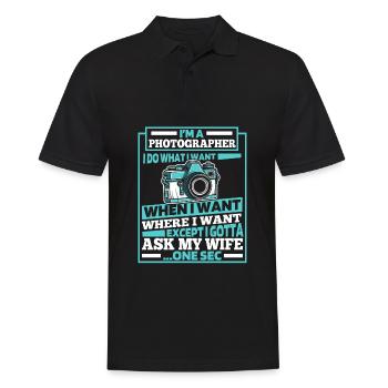 Photographe Appareil photo de photographie - Polo Homme - noir - Devant - Kai (181cm)