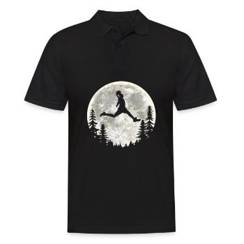 Joueur de basket-ball Basket-ball Lune - Polo Homme - noir - Devant - Kai (181cm)