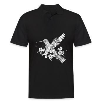 Colibri Mandala Oiseau - Polo Homme - noir - Devant - Kai (181cm)