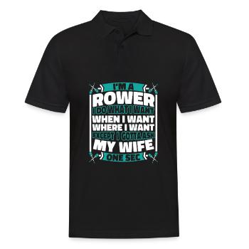 Rudern Ruderer - Männer Poloshirt - Schwarz - Vorne - Kai (181cm)