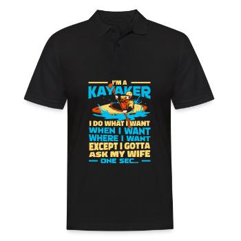 Kajaker - Männer Poloshirt - Schwarz - Vorne - Kai (181cm)