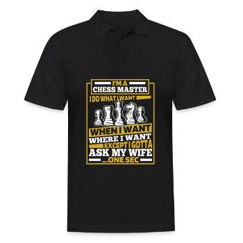 Schach - Männer Poloshirt - Schwarz - Vorne - Kai (181cm)