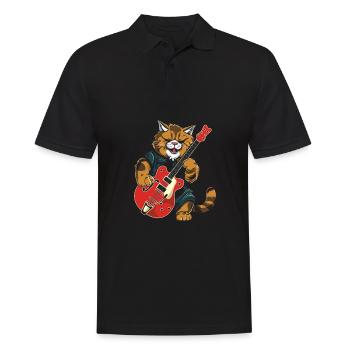 Electric Guitar Electric Guitar - Men's Polo Shirt - black - Front - Kai (181cm)