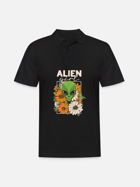 Alien Außerirdischer Alien Girl - Men's Polo Shirt - black