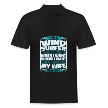 Windsurfing Windsurfer - Men's Polo Shirt - black - Front - Kai (181cm)