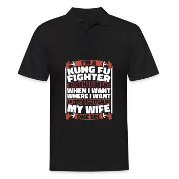 Kung Fu - Männer Poloshirt - Schwarz - Vorne - Kai (181cm)