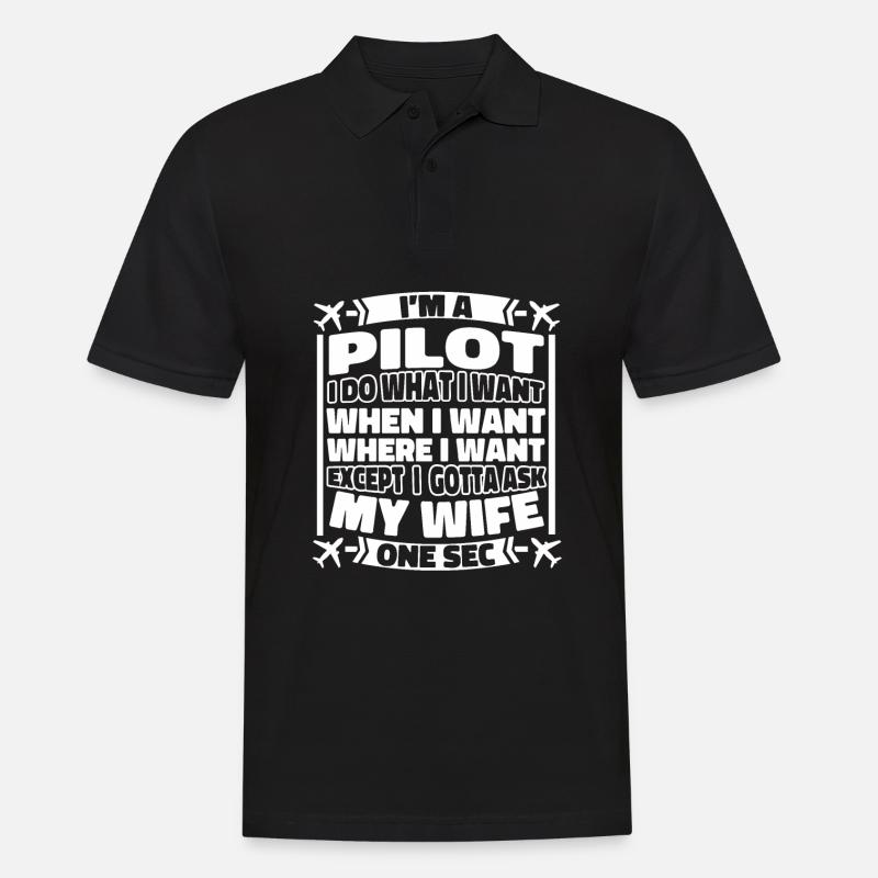 Flugzeug Pilot - Männer Poloshirt - Schwarz