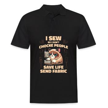 Nähen Nähmaschine I Sew So I Dont Choke People - Männer Poloshirt - Schwarz - Vorne - Kai (181cm)