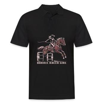 Fassrennen Westernreiten Barrel Racing - Männer Poloshirt - Schwarz - Vorne - Kai (181cm)