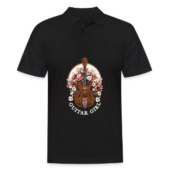 Akustikgitarre Guitar Girl - Männer Poloshirt - Schwarz - Vorne - Kai (181cm)