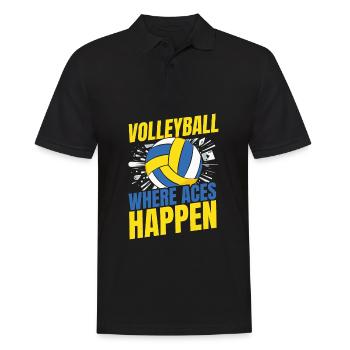 Volleyball Volleyball Ace Card - Men's Polo Shirt - black - Front - Kai (181cm)