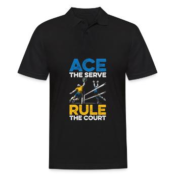 Volleyball Volleyballer - Männer Poloshirt - Schwarz - Vorne - Kai (181cm)