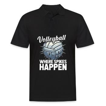 Volleyball Volleyballer Marine - Männer Poloshirt - Schwarz - Vorne - Kai (181cm)