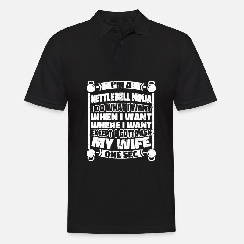 Kettlebell Lustig - Männer Poloshirt - Schwarz