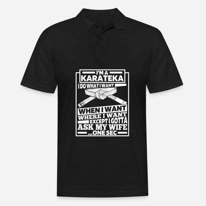 Karate Witzig - Männer Poloshirt - Schwarz