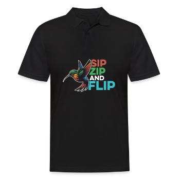 Kolibri - Männer Poloshirt - Schwarz - Vorne - Kai (181cm)