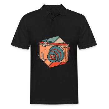Fotograf Fotografie Kamera - Männer Poloshirt - Schwarz - Vorne - Kai (181cm)