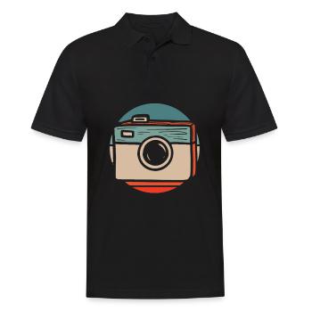 Fotograf Fotografie Kamera - Männer Poloshirt - Schwarz - Vorne - Kai (181cm)