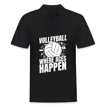 Volleyball Volleyball Ace Card - Men's Polo Shirt - black - Front - Kai (181cm)