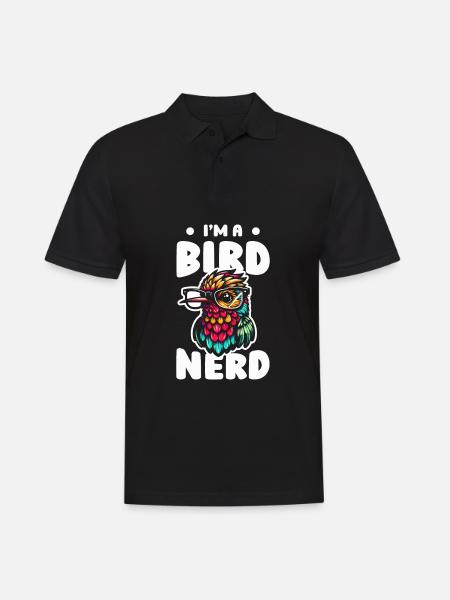 Hummingbird Bird Watching Bird Nerd - Men's Polo Shirt - black