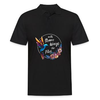 Hummingbird, Courageous, Motivating - Men's Polo Shirt - black - Front - Kai (181cm)