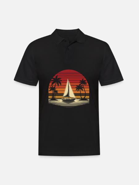 Sailing, Sailing, Sailboat - Men's Polo Shirt - black