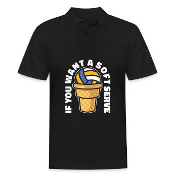 Volleyball Volleyballer Eiscreme - Männer Poloshirt - Schwarz - Vorne - Kai (181cm)