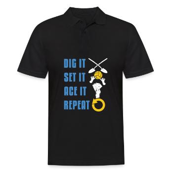 Volleyball Volleyball Ace Card - Men's Polo Shirt - black - Front - Kai (181cm)