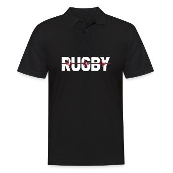 Rugby Ekg Heartbeat - Männer Poloshirt - Schwarz - Vorne - Kai (181cm)