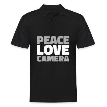Photographer Photography Camera Peace Love Camera - Men's Polo Shirt - black - Front - Kai (181cm)