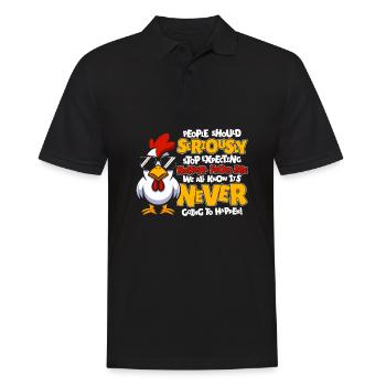 Huhn Henne - Männer Poloshirt - Schwarz - Vorne - Kai (181cm)