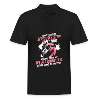 Flamingo - Men's Polo Shirt - black - Front - Kai (181cm)