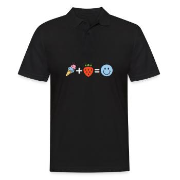 Eiscreme - Männer Poloshirt - Schwarz - Vorne - Kai (181cm)