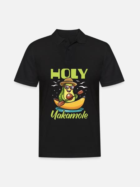 Kayaker Avocado Holy Yakamole - Men's Polo Shirt - black