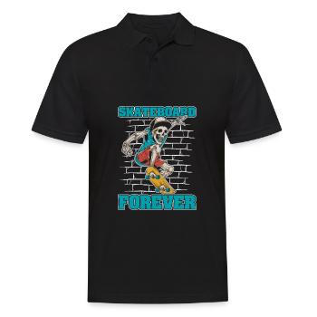 Skateboard Skater Skeleton - Men's Polo Shirt - black - Front - Kai (181cm)
