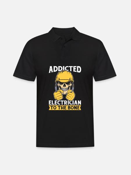 Electrician Electronics Technician Skull - Men's Polo Shirt - black