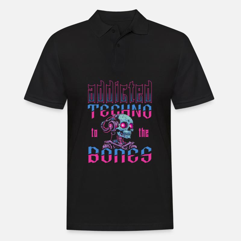 Techno Raver - Männer Poloshirt - Schwarz
