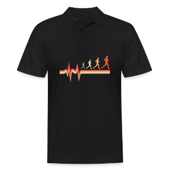 Ultramarathon ECG Heartbeat - Men's Polo Shirt - black - Front - Kai (181cm)