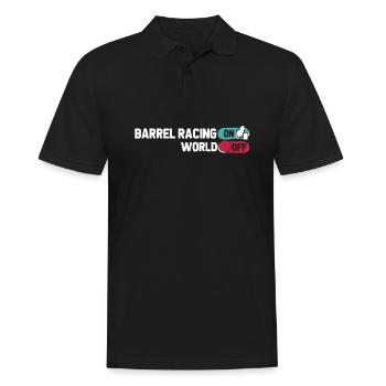 Fassrennen Westernreiten Barrel Racing - Männer Poloshirt - Schwarz - Vorne - Kai (181cm)