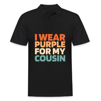Alzheimer I Wear Purple For My Cousin Alzheimers - Men's Polo Shirt - black - Front - Kai (181cm)