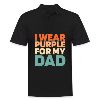 Alzheimer Je porte du violet pour mon père Alzheimer - Polo Homme - noir - Devant - Kai (181cm)