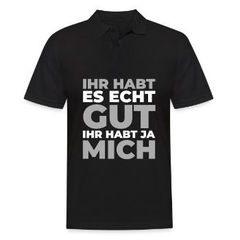 Schwarzer Humor - Männer Poloshirt - Schwarz - Vorne - Kai (181cm)