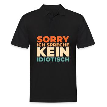 Black humor sorry I'm not talking idiot - Men's Polo Shirt - black - Front - Kai (181cm)