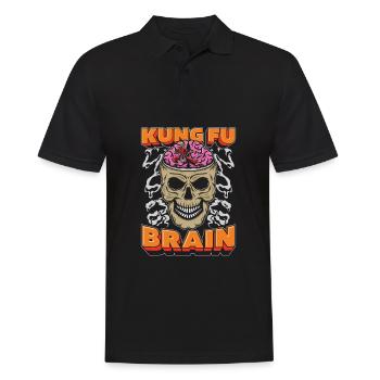 Kung Fu Schädel Kung Fu Brain - Männer Poloshirt - Schwarz - Vorne - Kai (181cm)