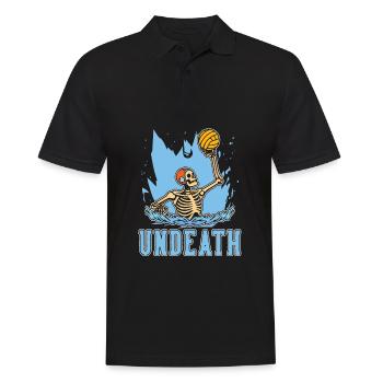 Wasserball Wasserballer Skelett Undeath - Männer Poloshirt - Schwarz - Vorne - Kai (181cm)