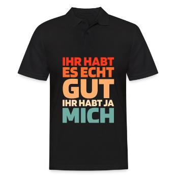 Schwarzer Humor - Männer Poloshirt - Schwarz - Vorne - Kai (181cm)