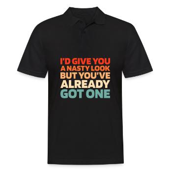 Schwarzer Humor Funny Quote Saying - Männer Poloshirt - Schwarz - Vorne - Kai (181cm)